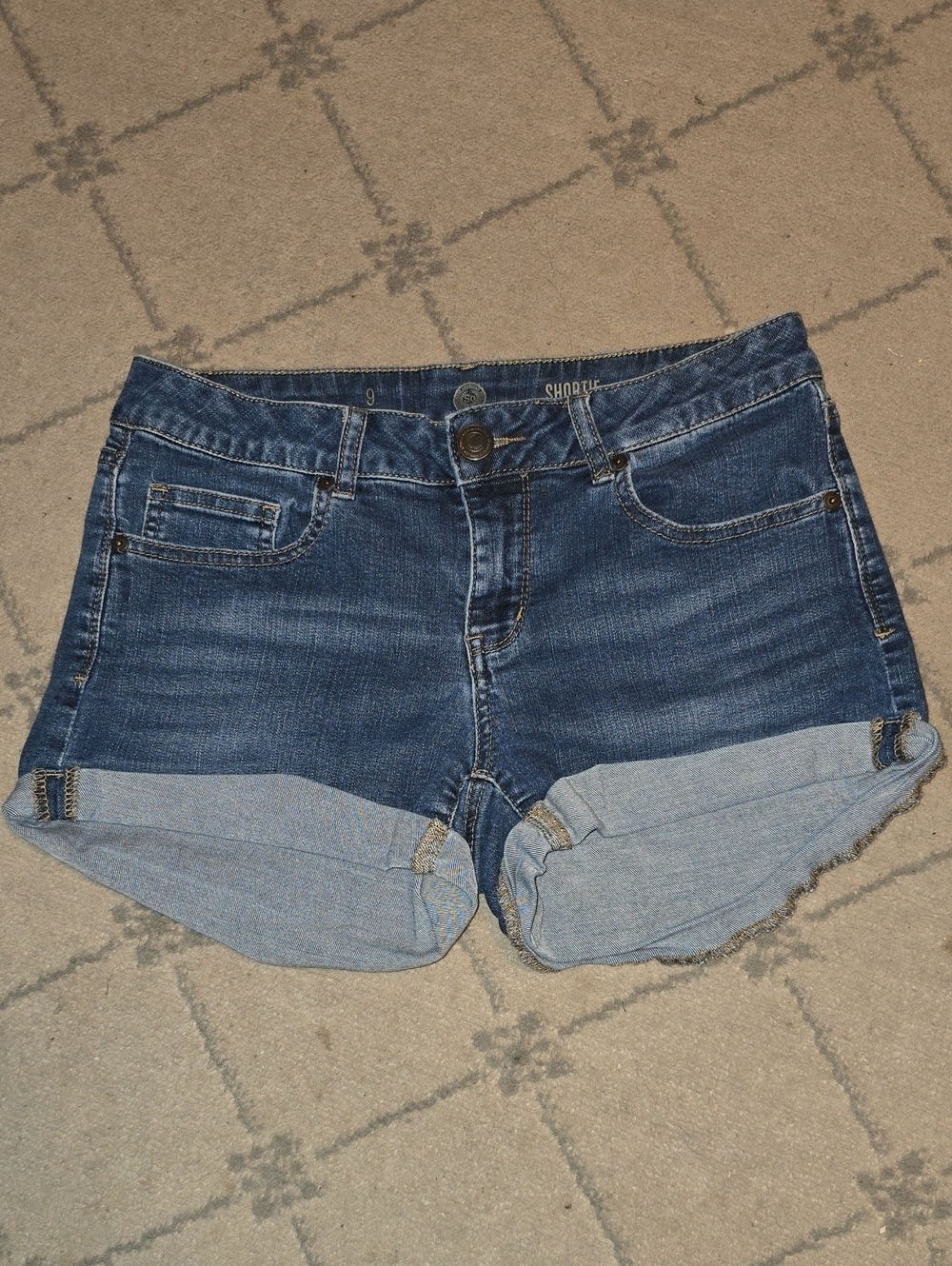 SO 9 Women's Dark Blue Rolled Hem Jean Shorts